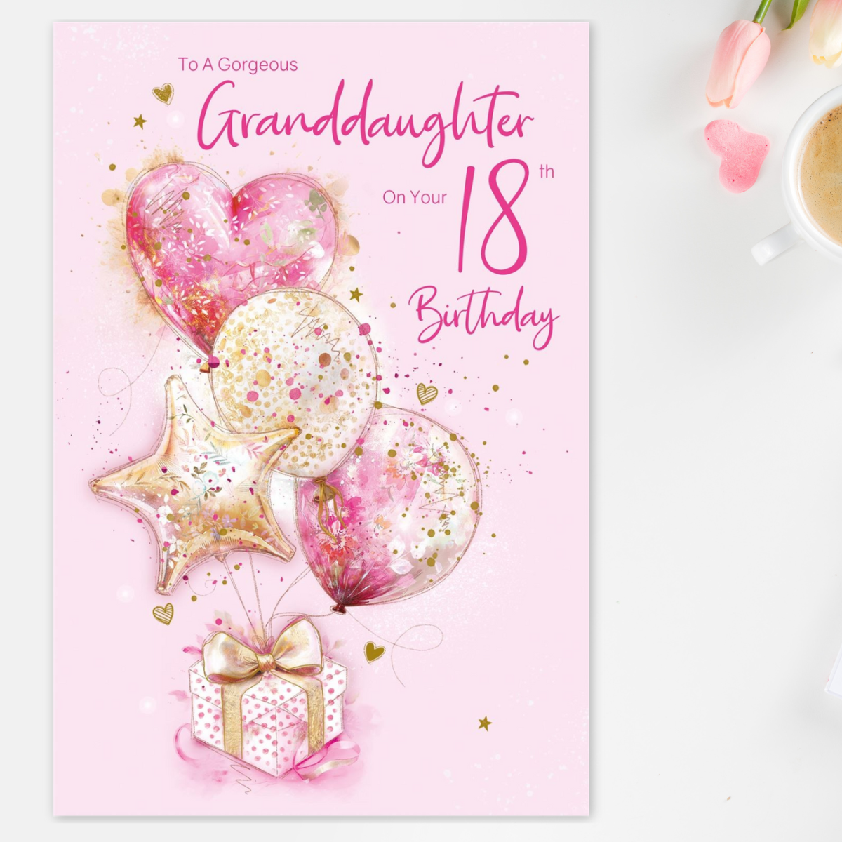 Granddaughter 18th Birthday Card - Gift & Balloons