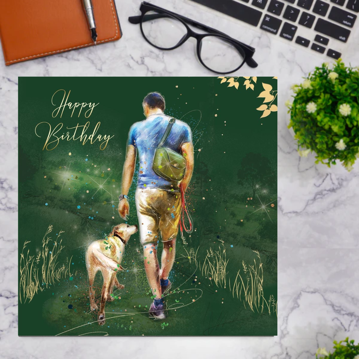 Grayson Birthday Card - Dog Walk