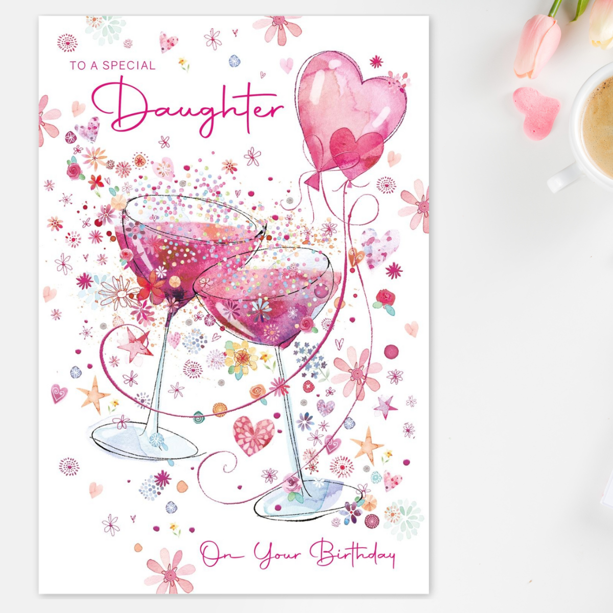 Daughter Birthday Card - Cocktail Glasses