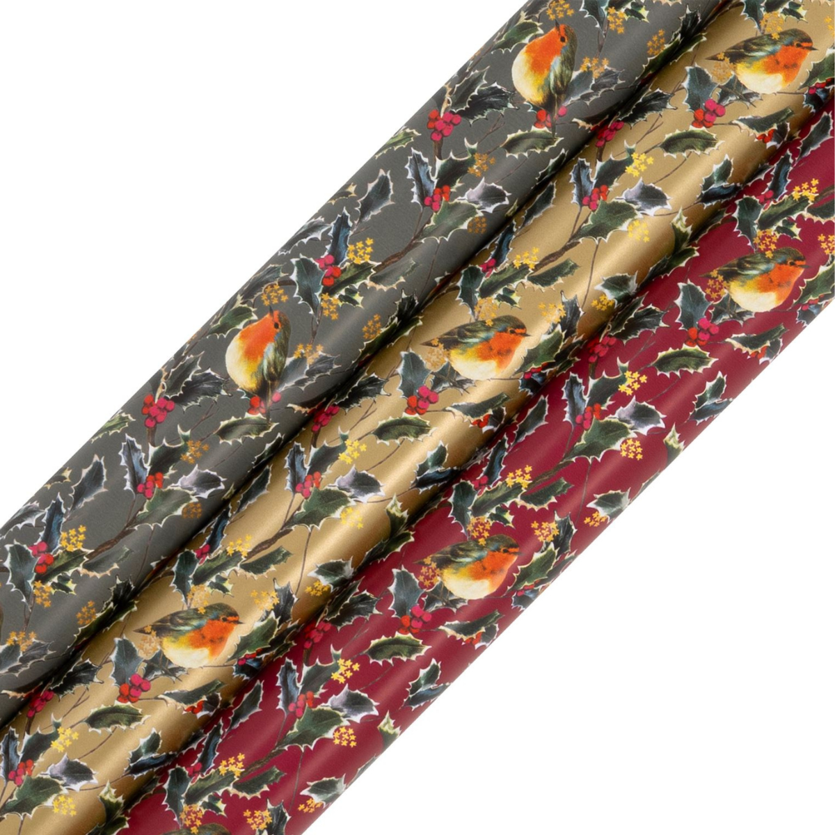 Christmas Rollwrap Collection - 3 x 4M Holly Harmony