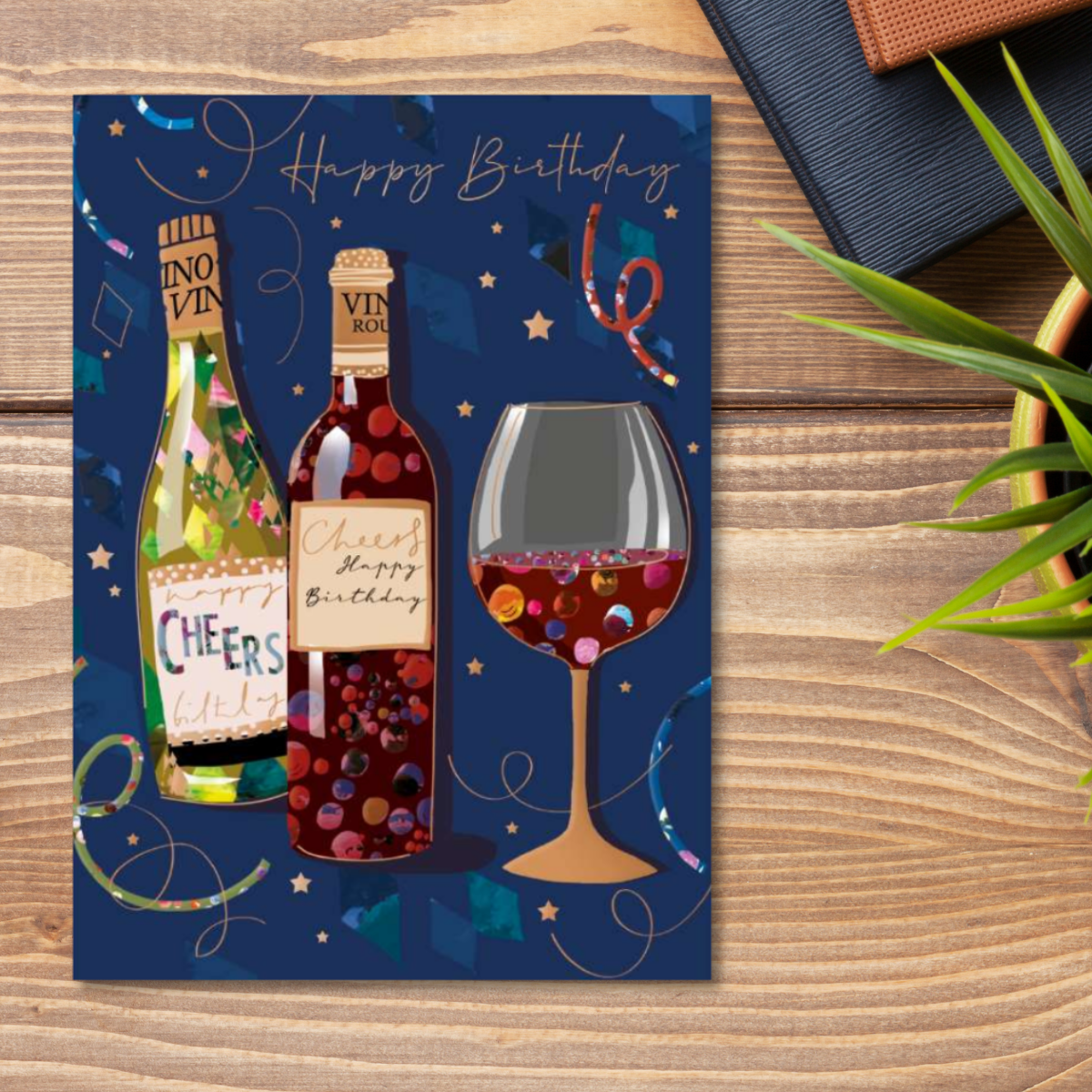 Traditional Birthday Card - Wine Time