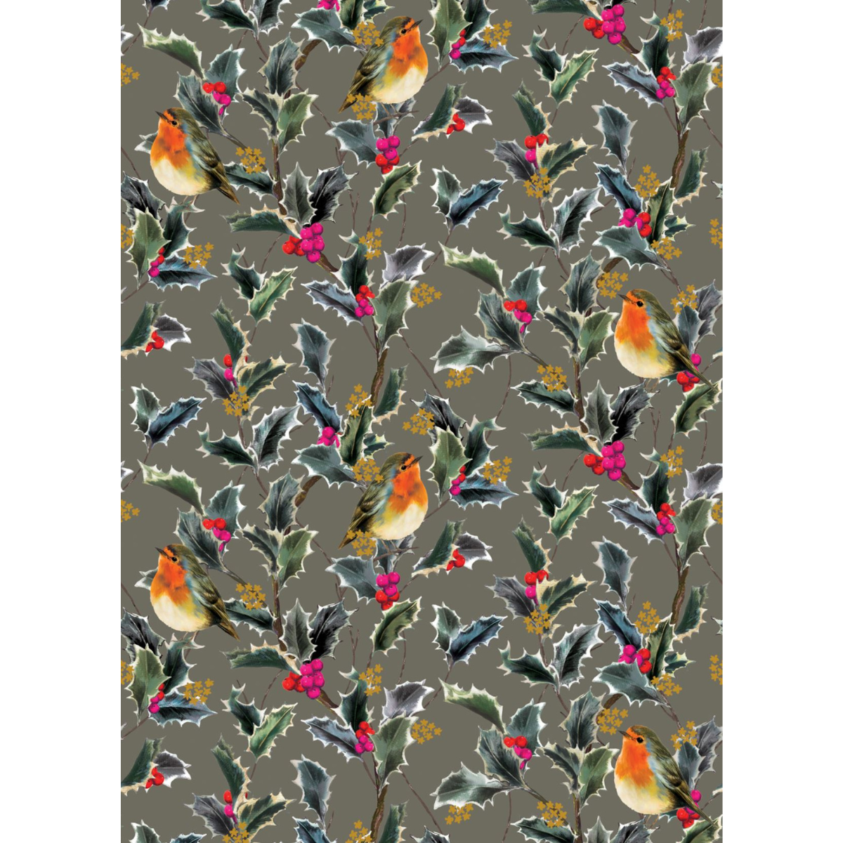 Christmas Giftwrap - Holly Harmony