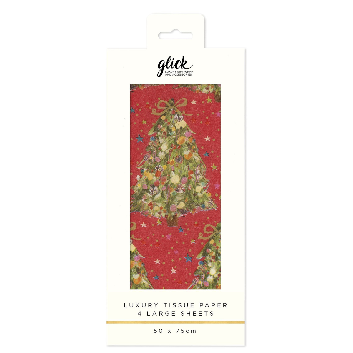 Christmas Printed Tissue Paper - Exquisite Evergreen Red