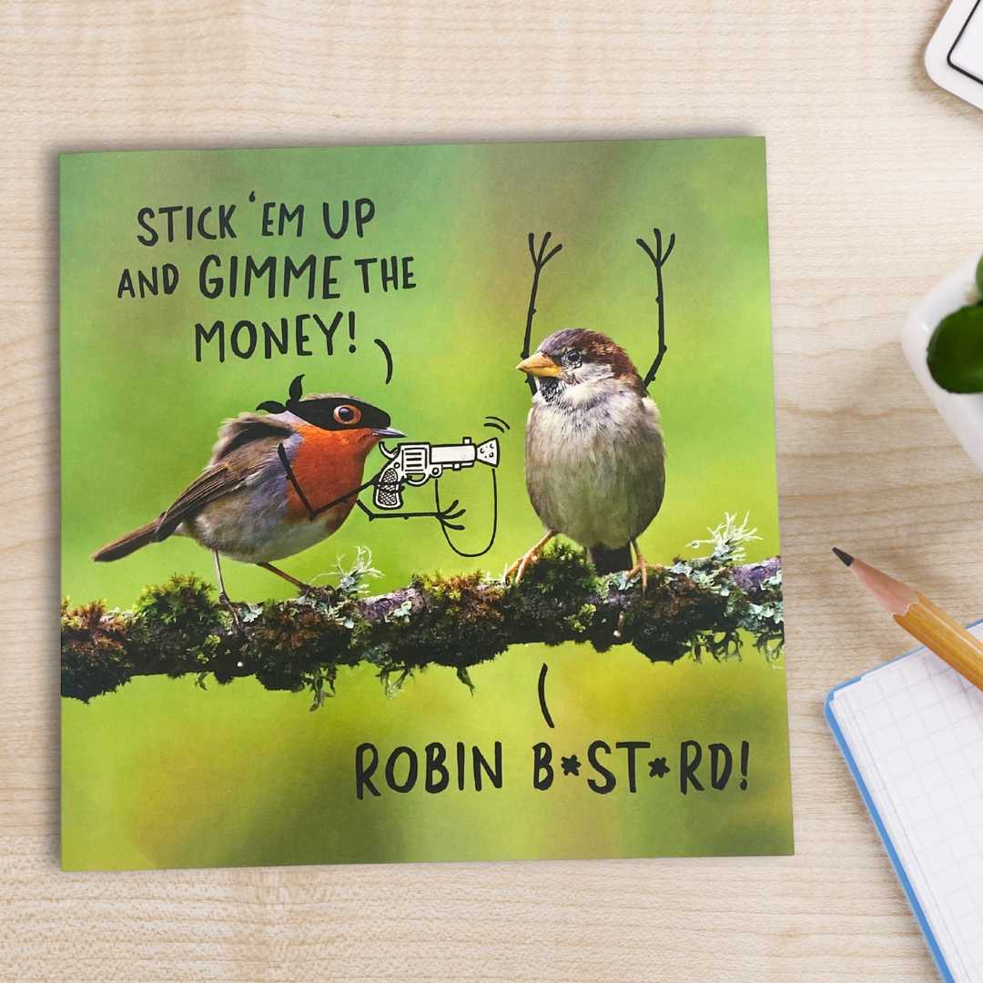 Chicks With Sticks Funny Birthday Card - Robin B*st*rd