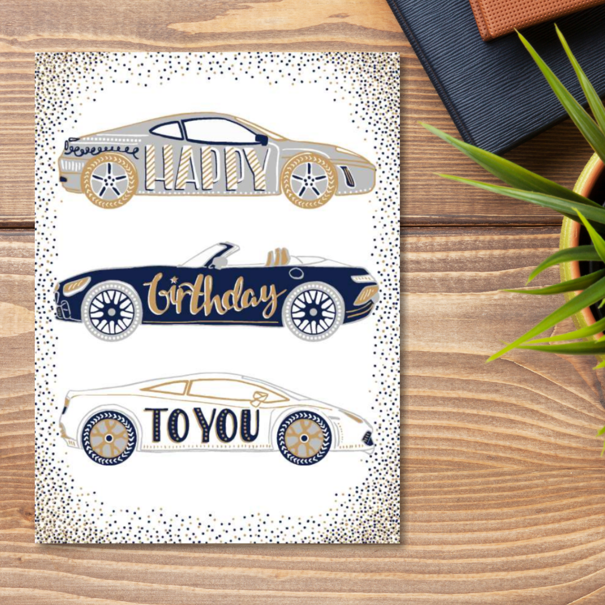 Traditional Birthday Card - Car Collection