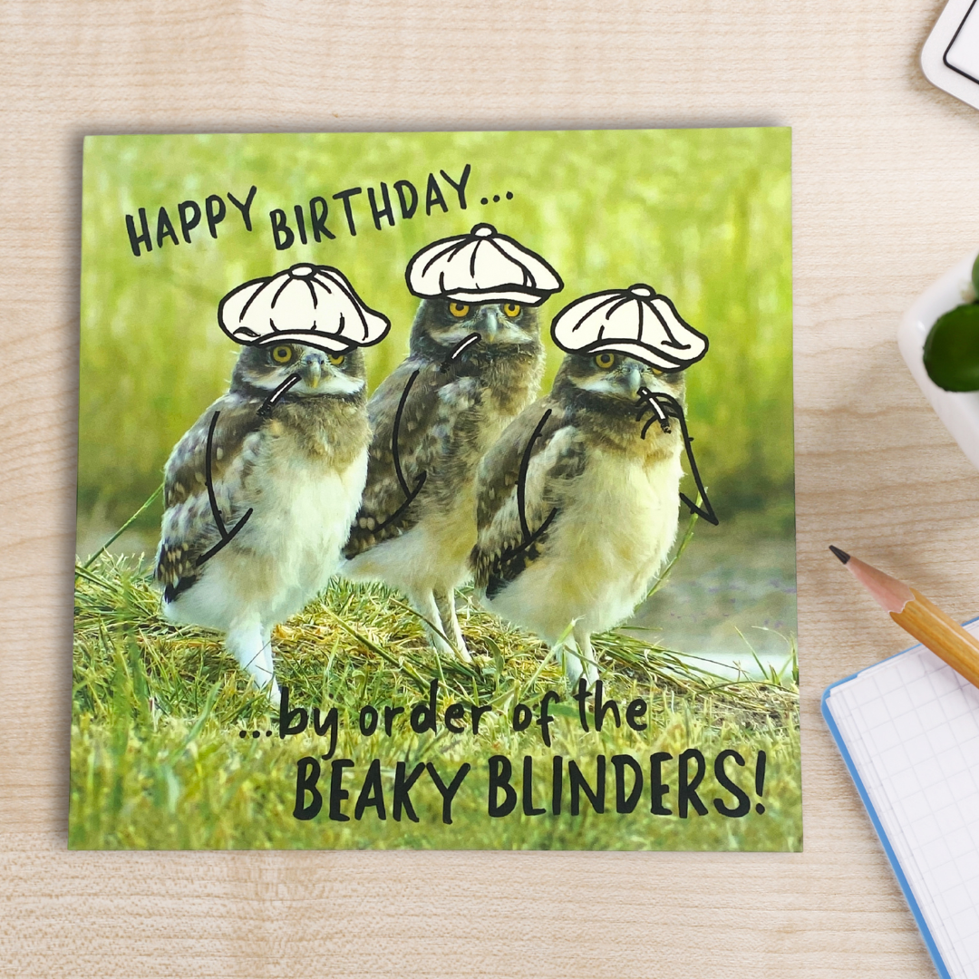 Chicks With Sticks Funny Birthday Card - Beaky Blinders!
