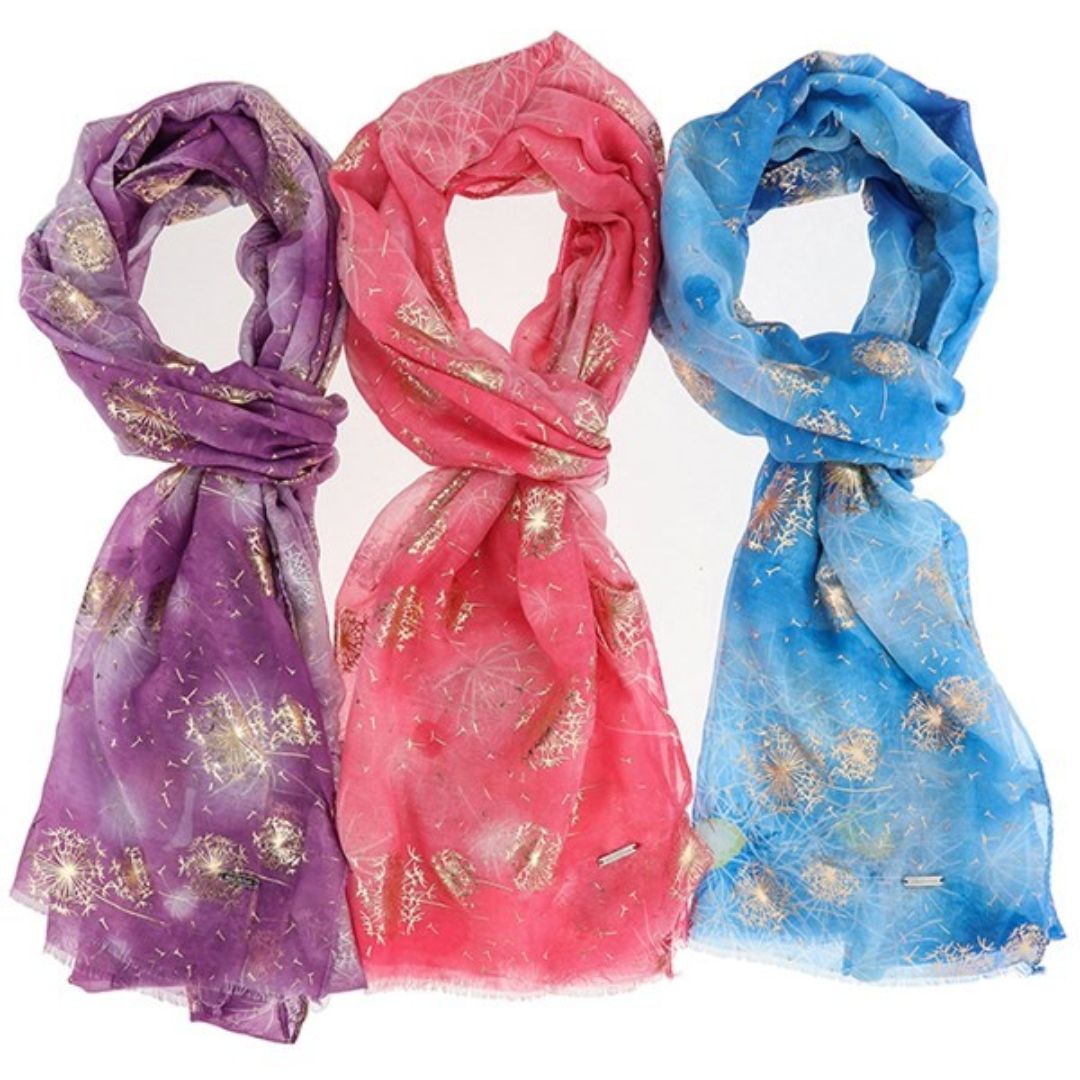 Dandelion Explosion Foil Scarf