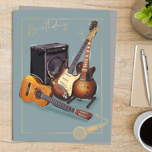Aspire Birthday Card - Guitars