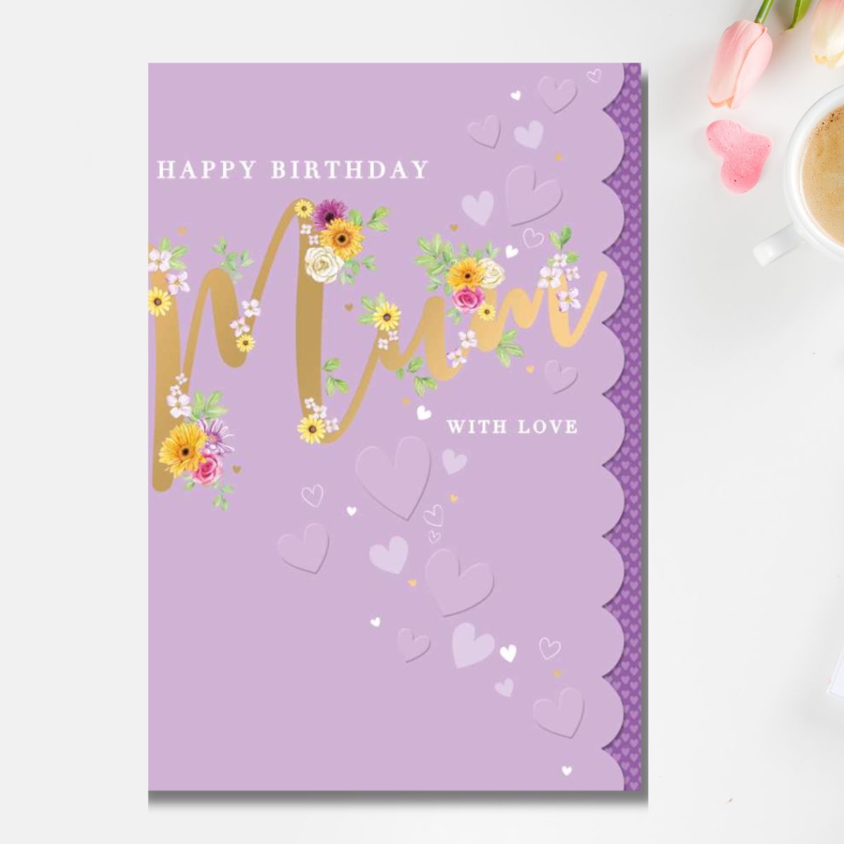 Mum Birthday Card - Gold Script