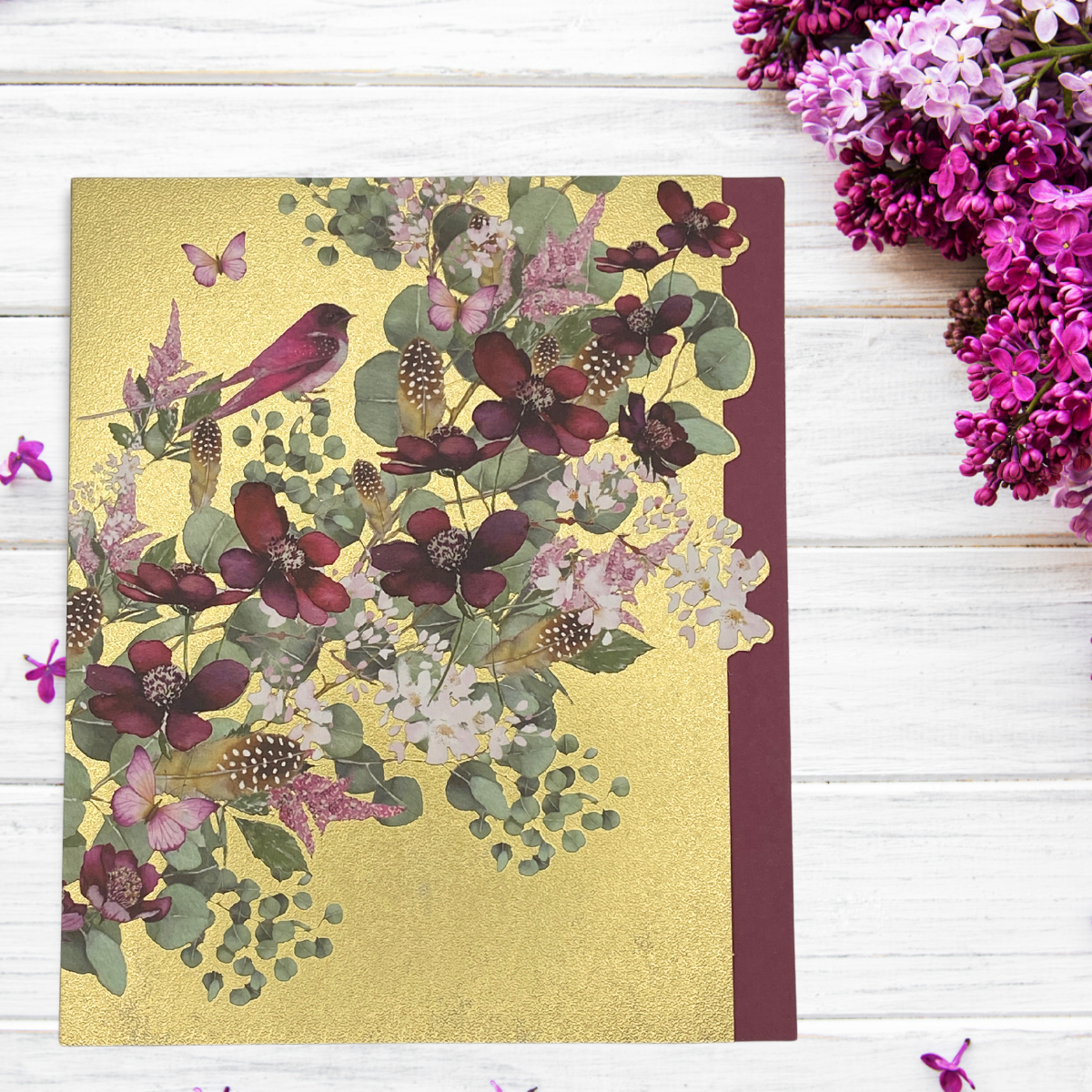 Blank Card - Pizazz Gallery - Chocolate Cosmos