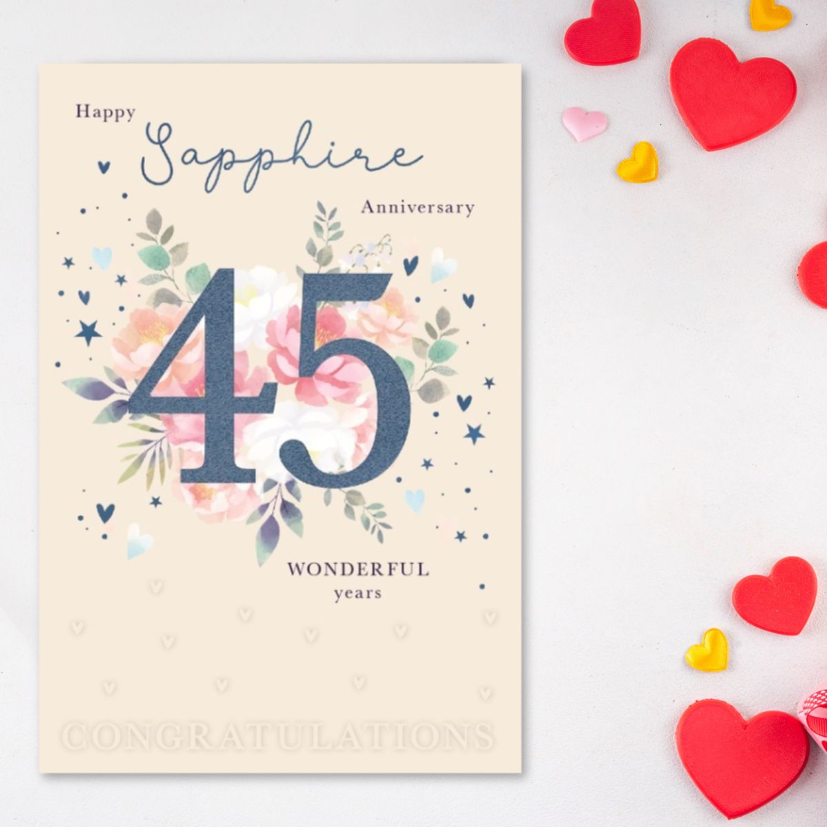 Our Sapphire Wedding Anniversary Card - 45 Wonderful Years – The ...