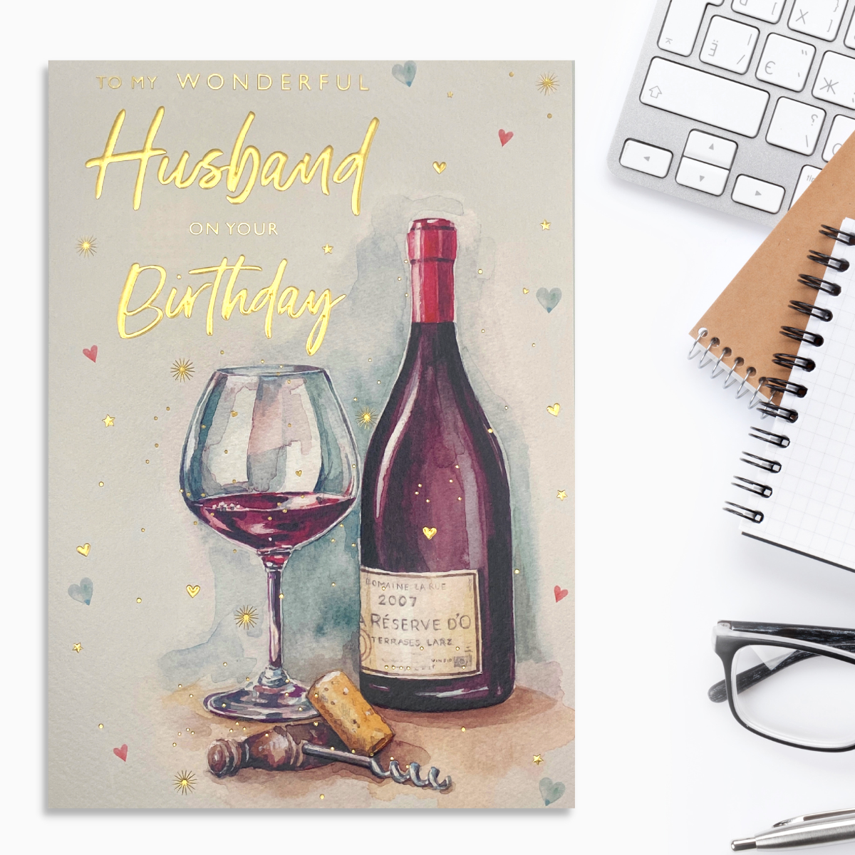 front page with red wine, glass and corkscrew