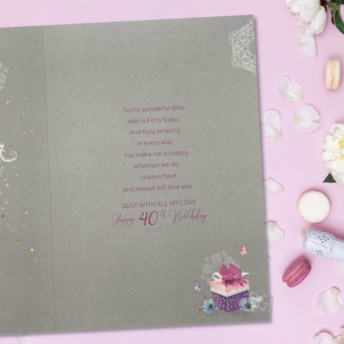 inside with full colour print and verse