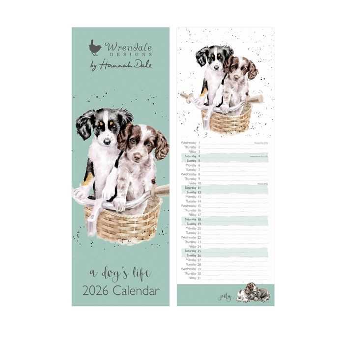 Wrendale Calendar 2026 - A Dog's Life Slim Calendar