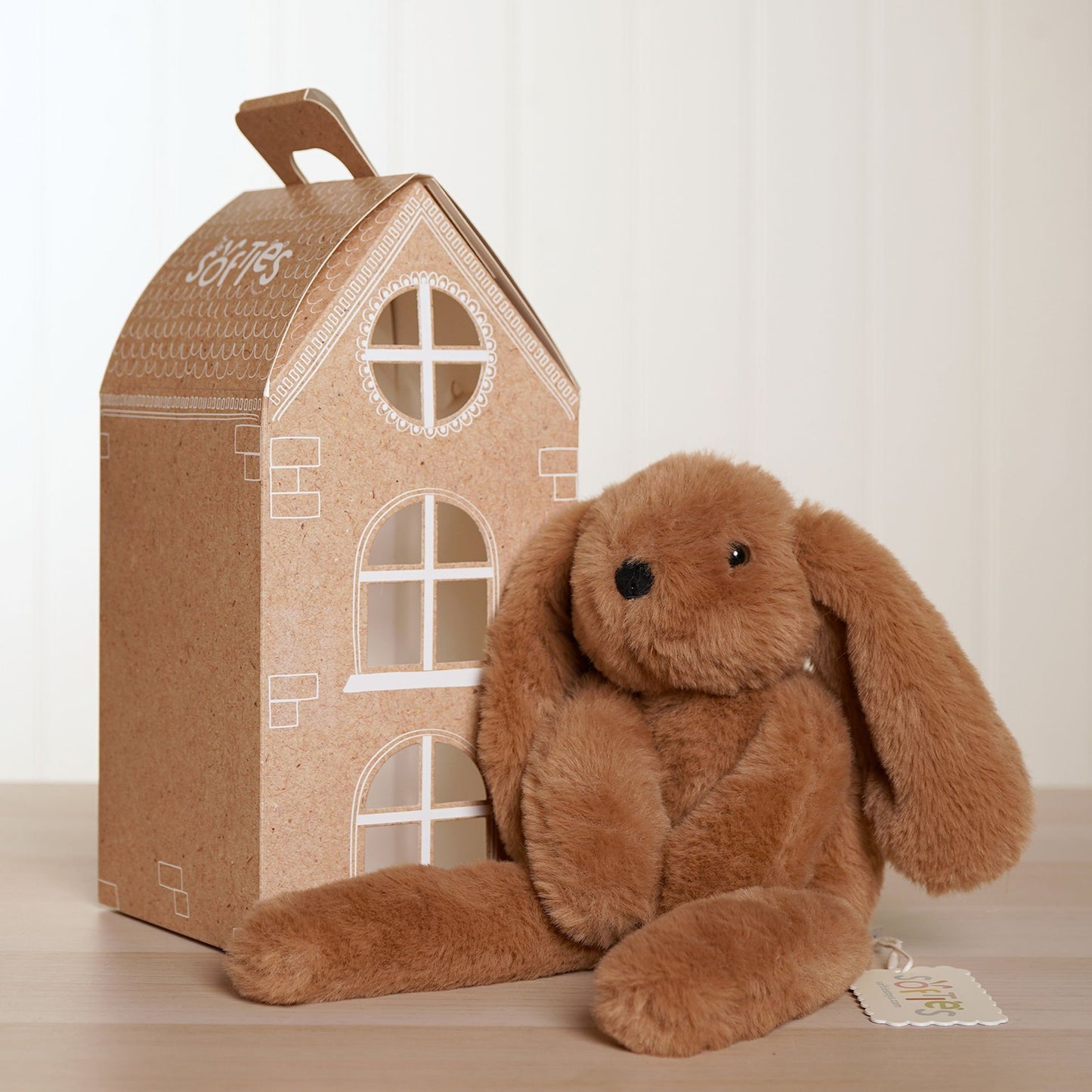 Softies - Cookie The Plush Long Leg Dark Brown Bunny 35 cm