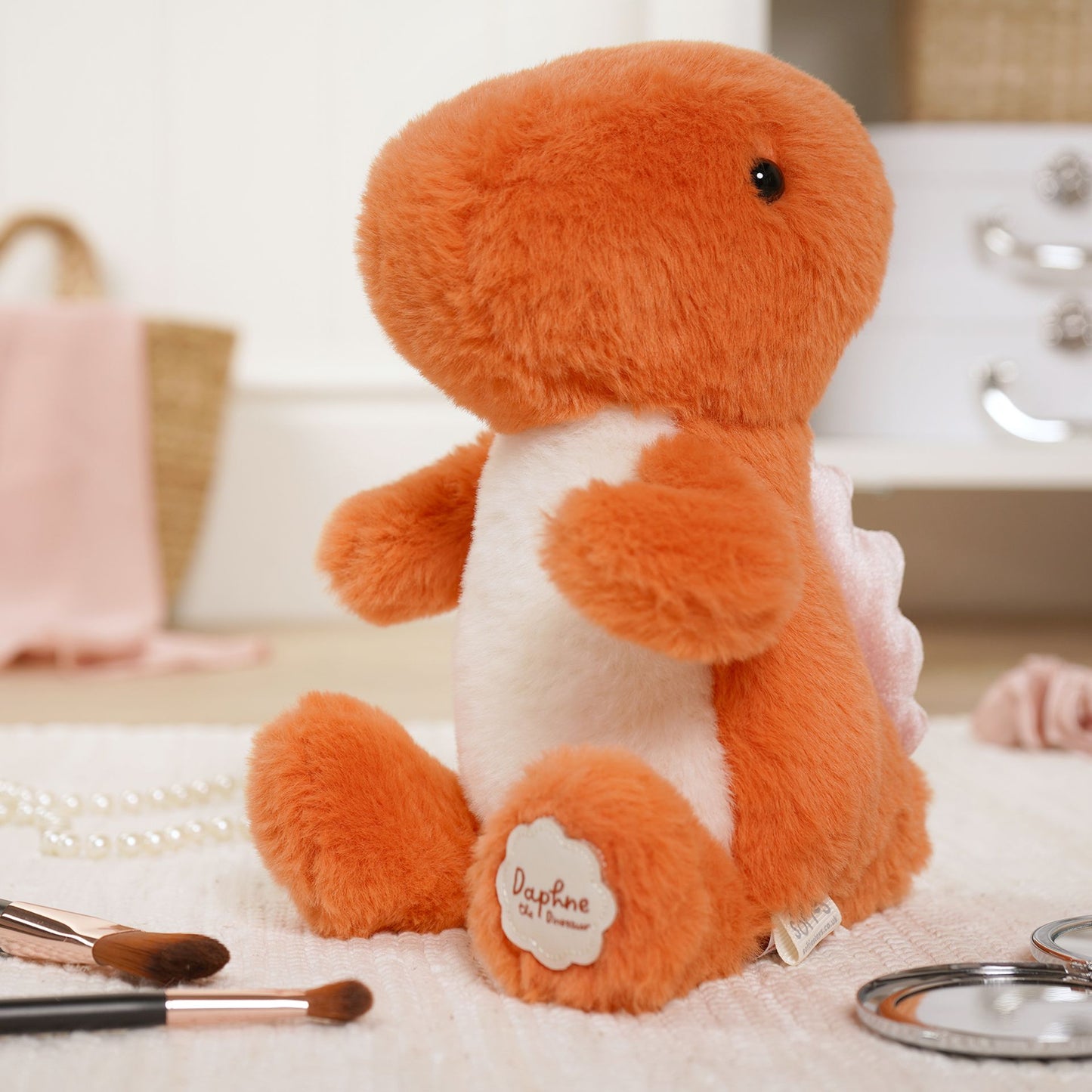 Softies - Daphne The Plush Sitting Orange Dinosaur 21 cm