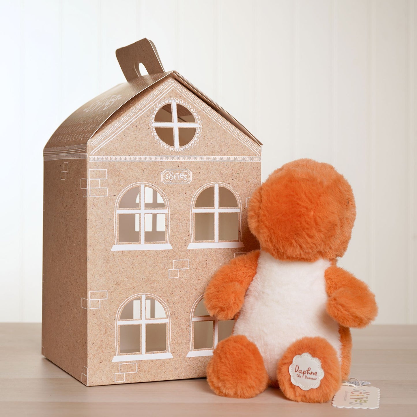 Softies - Daphne The Plush Sitting Orange Dinosaur 21 cm