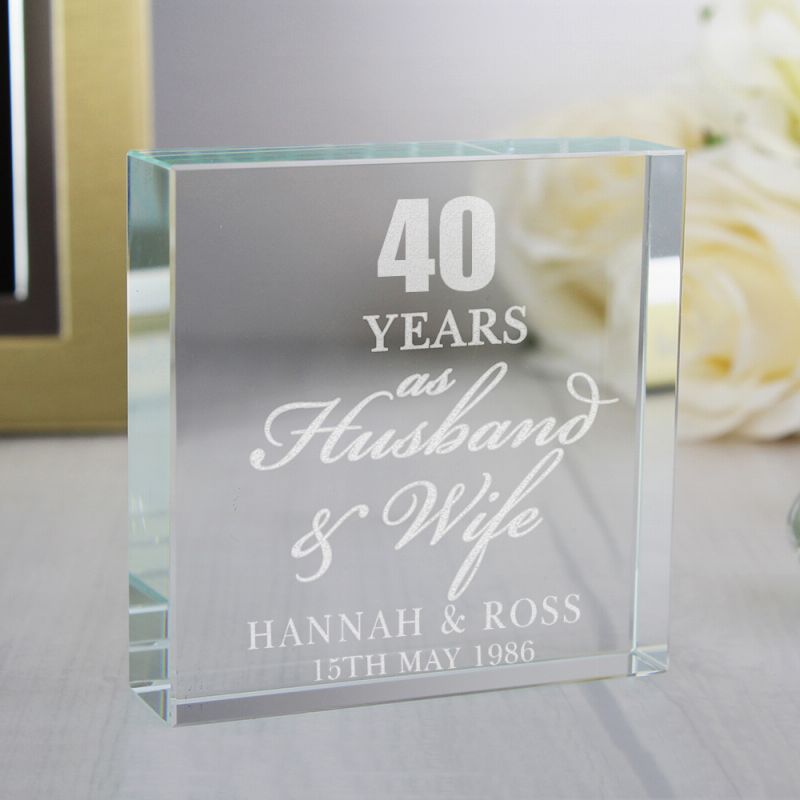 40th Anniversary Gift - Personalised Crystal Token