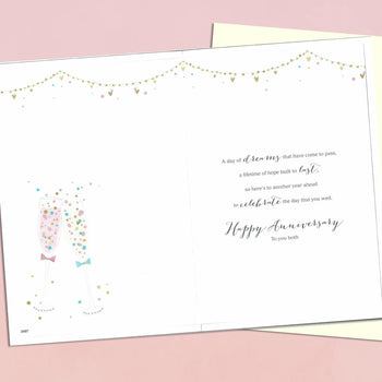 Happy 10th Wedding Anniversary Card - Champagne Toast