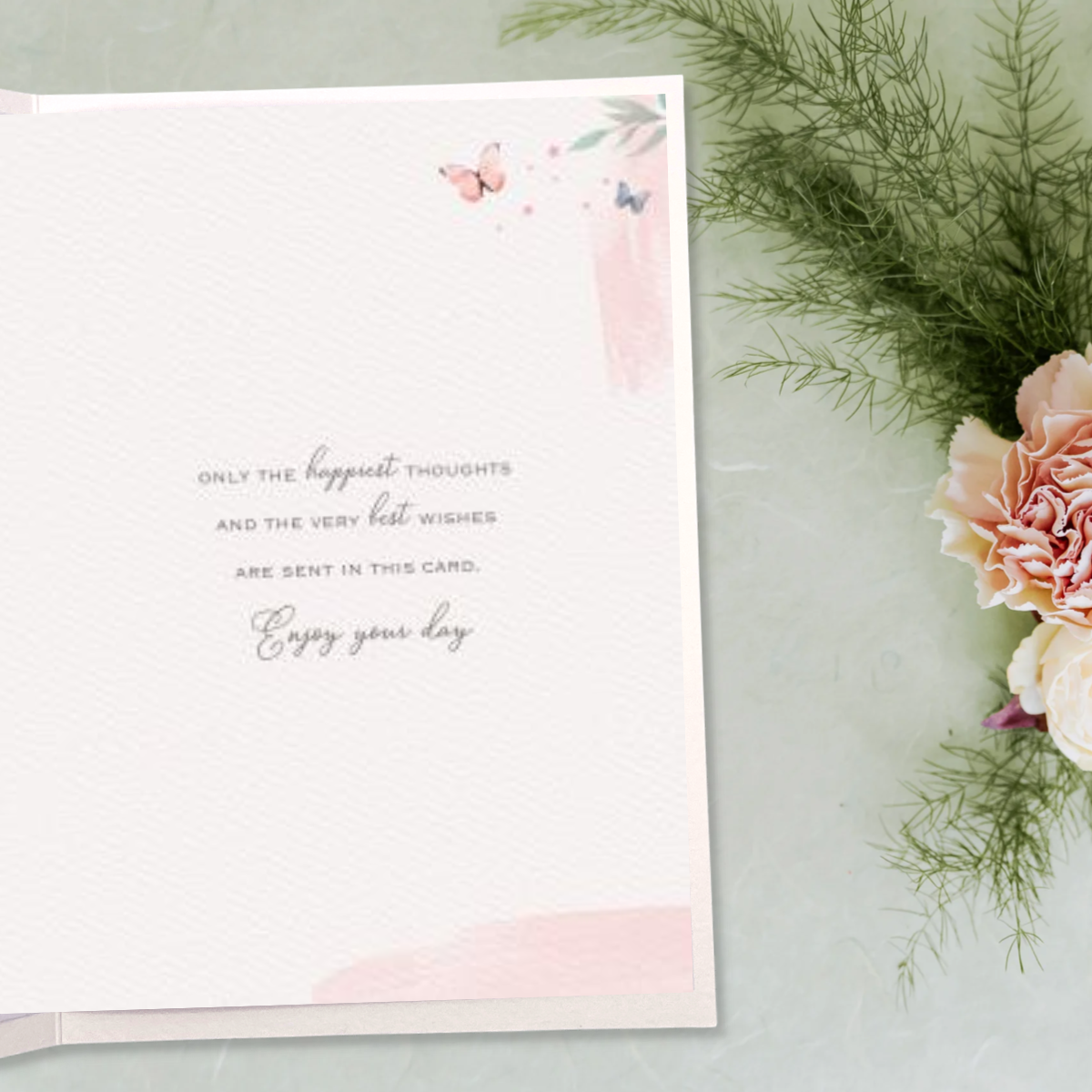 Inside image with full colour print and verse