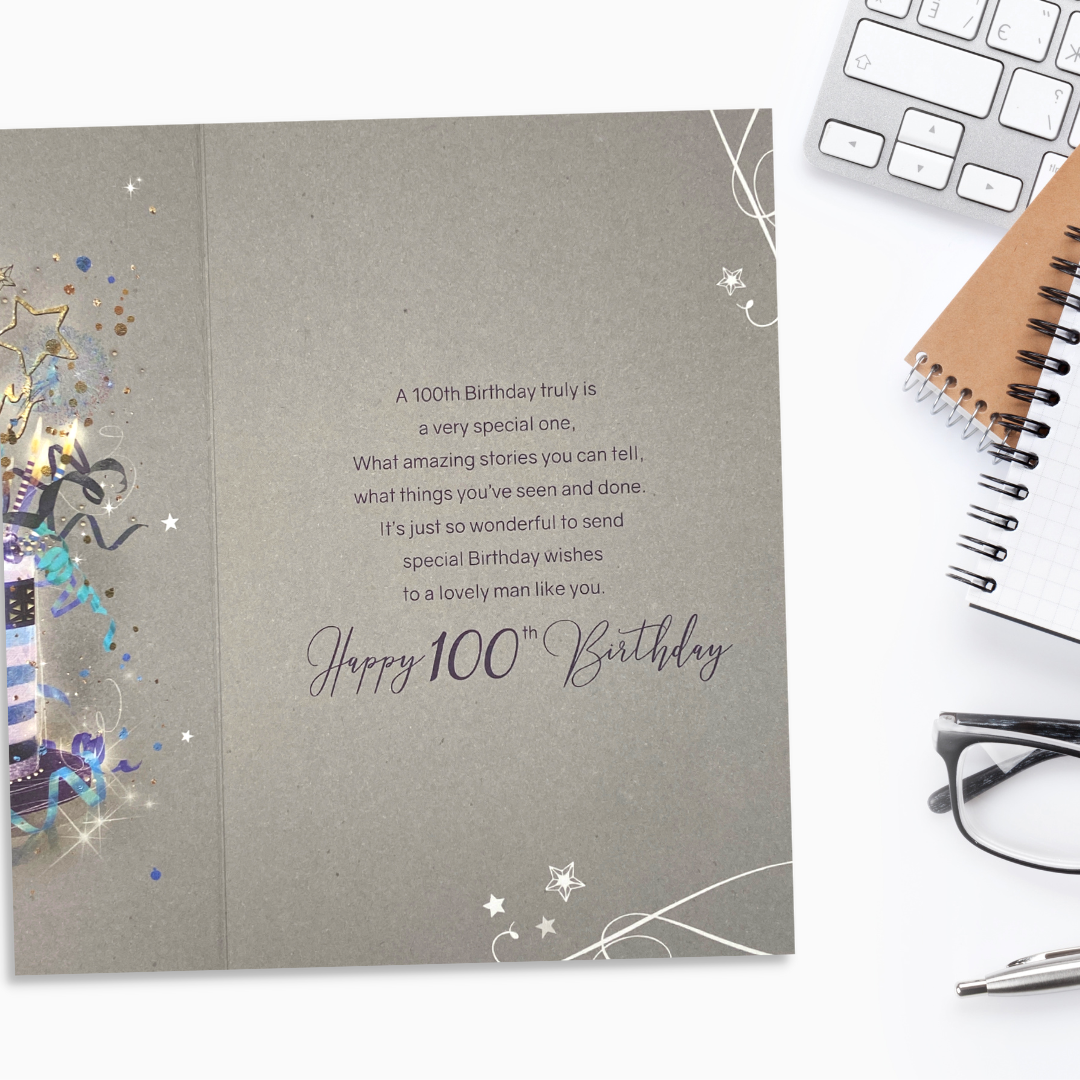 100th Birthday Card - Grayson Birthday Cake