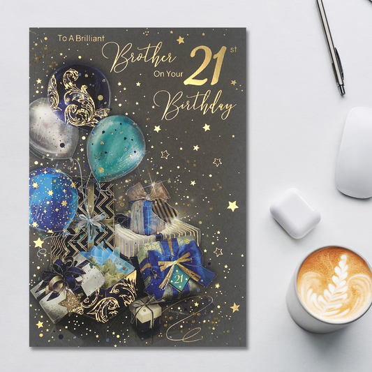 Brother 21st Birthday Card - Grayson Gifts & Balloons