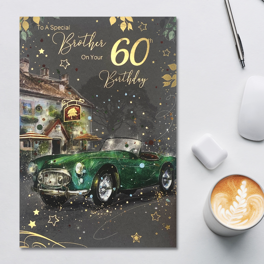 Brother 60th Birthday Card - Grayson Classic Car