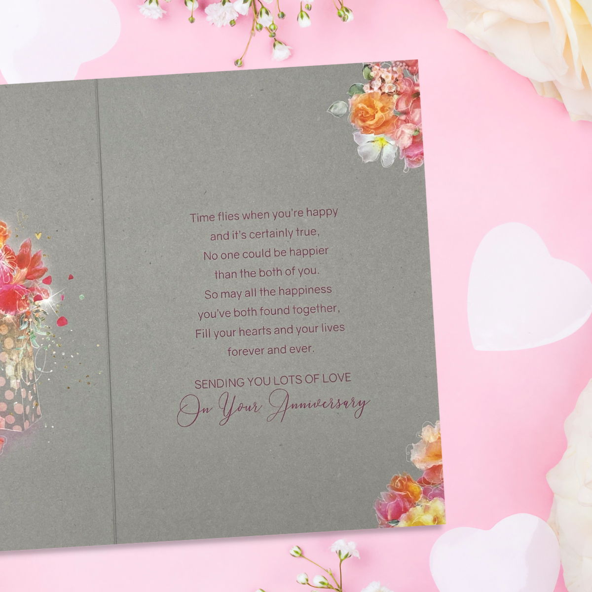 Daughter & Son-In-Law Wedding Anniversary Card - Grace Floral Gift Bags