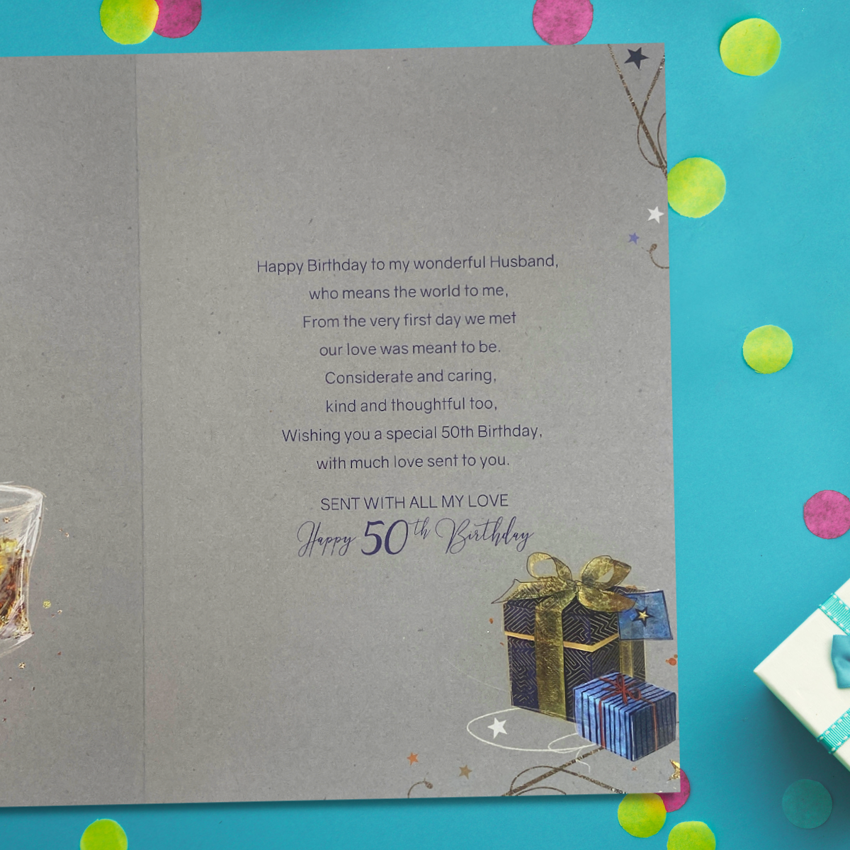 Husband 50th Birthday Card - Grayson Whisky & Gifts Large