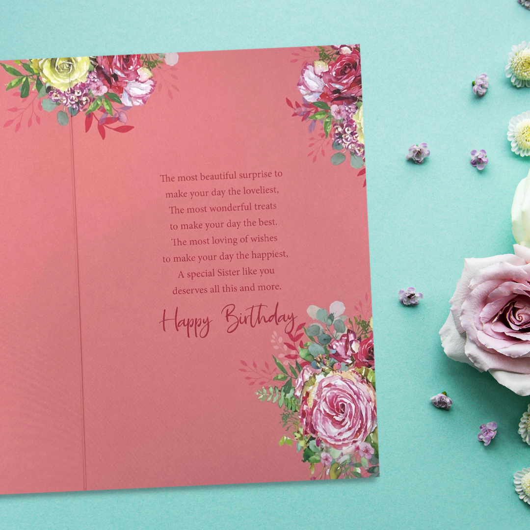 Sister Birthday Card - Vibrant Flowers