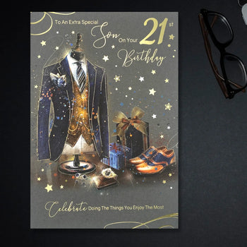 Son 21st Birthday Card - Grayson Large