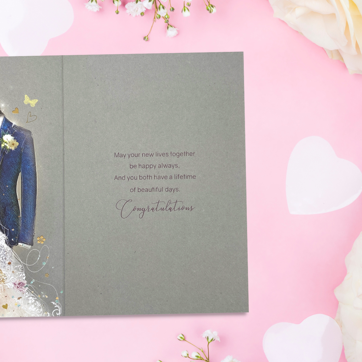 Wedding Day Card - Grace Beautiful Dress & Suit