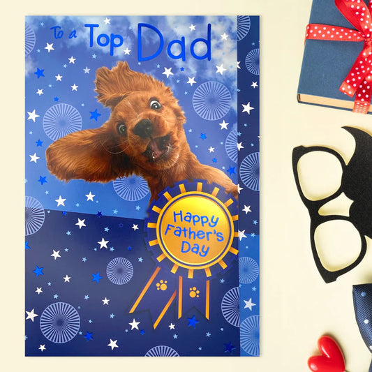 Father's Day Card Dad - Dog With Medal