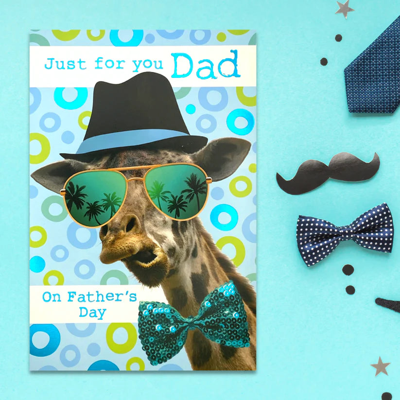 Dad Father's Day Card - Just For You Cool Giraffe