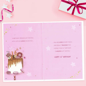 Daughter 16th Birthday Card - Make Your Wish Birthday Cake