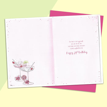 Friend 21st Birthday Card  - Champagne Cocktails