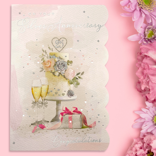 Silver Wedding Anniversary Card - 25th Brighstone