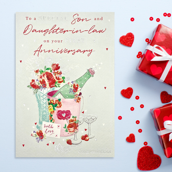 Son & Daughter-In-Law 1st Wedding Anniversary Card - Especially For You