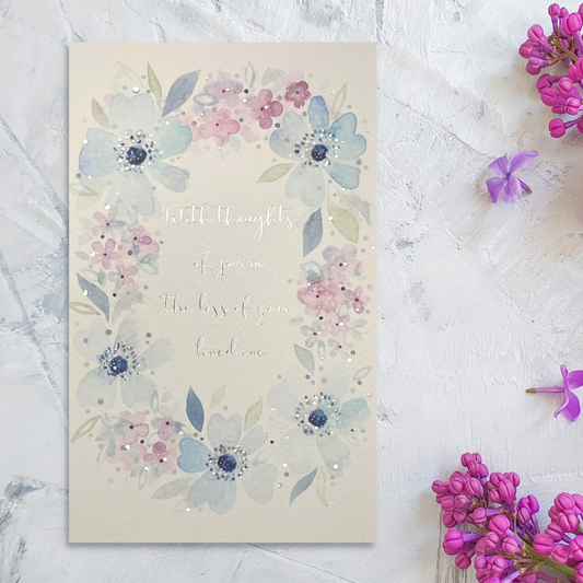 Sympathy Card - Just for You Floral Border
