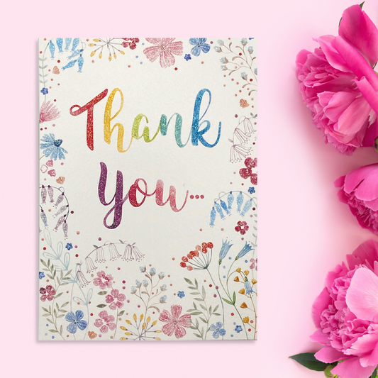 Thank You - Just For You Sparkling Flowers