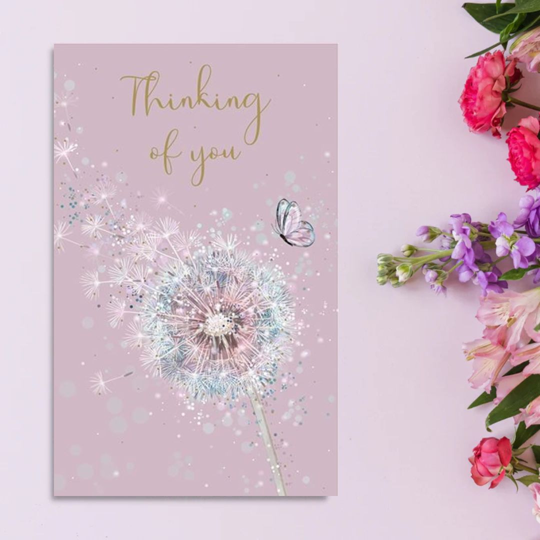 Thinking Of You Card - Dandelion & Butterfly