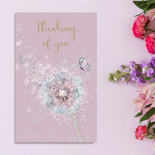 Thinking Of You Card - Dandelion & Butterfly