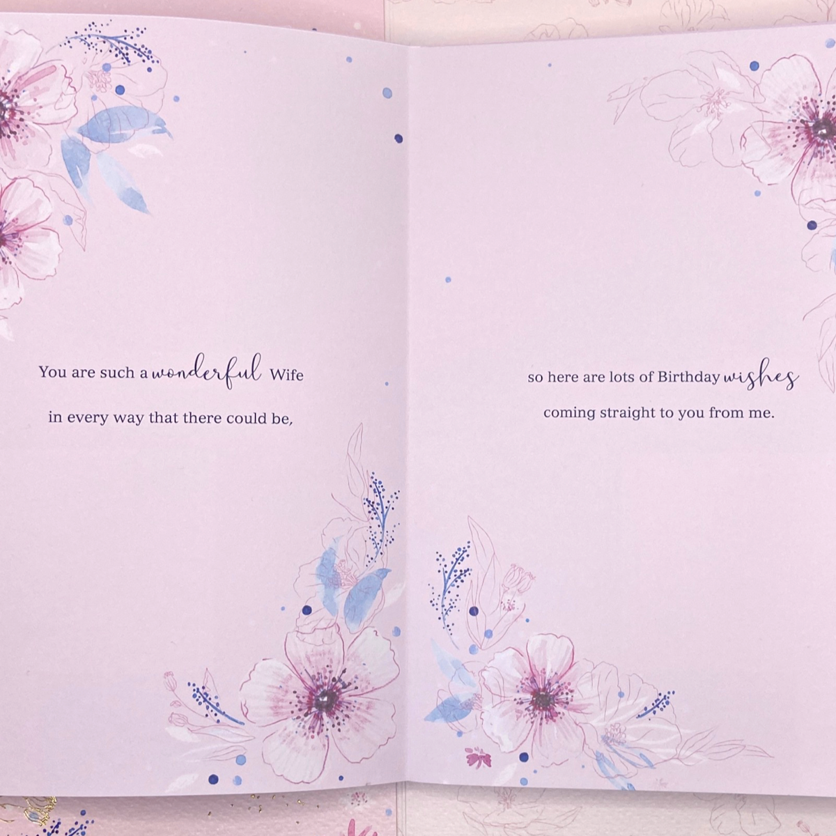 Wife Birthday Card - Sentiments Large