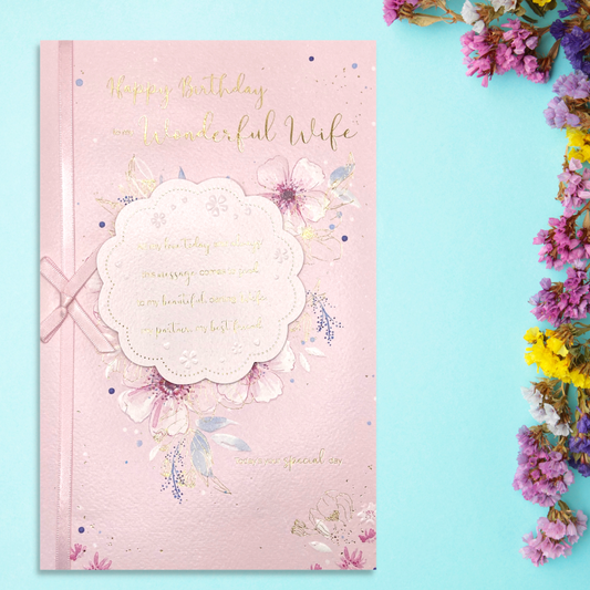Wife Birthday Card - Sentiments Large