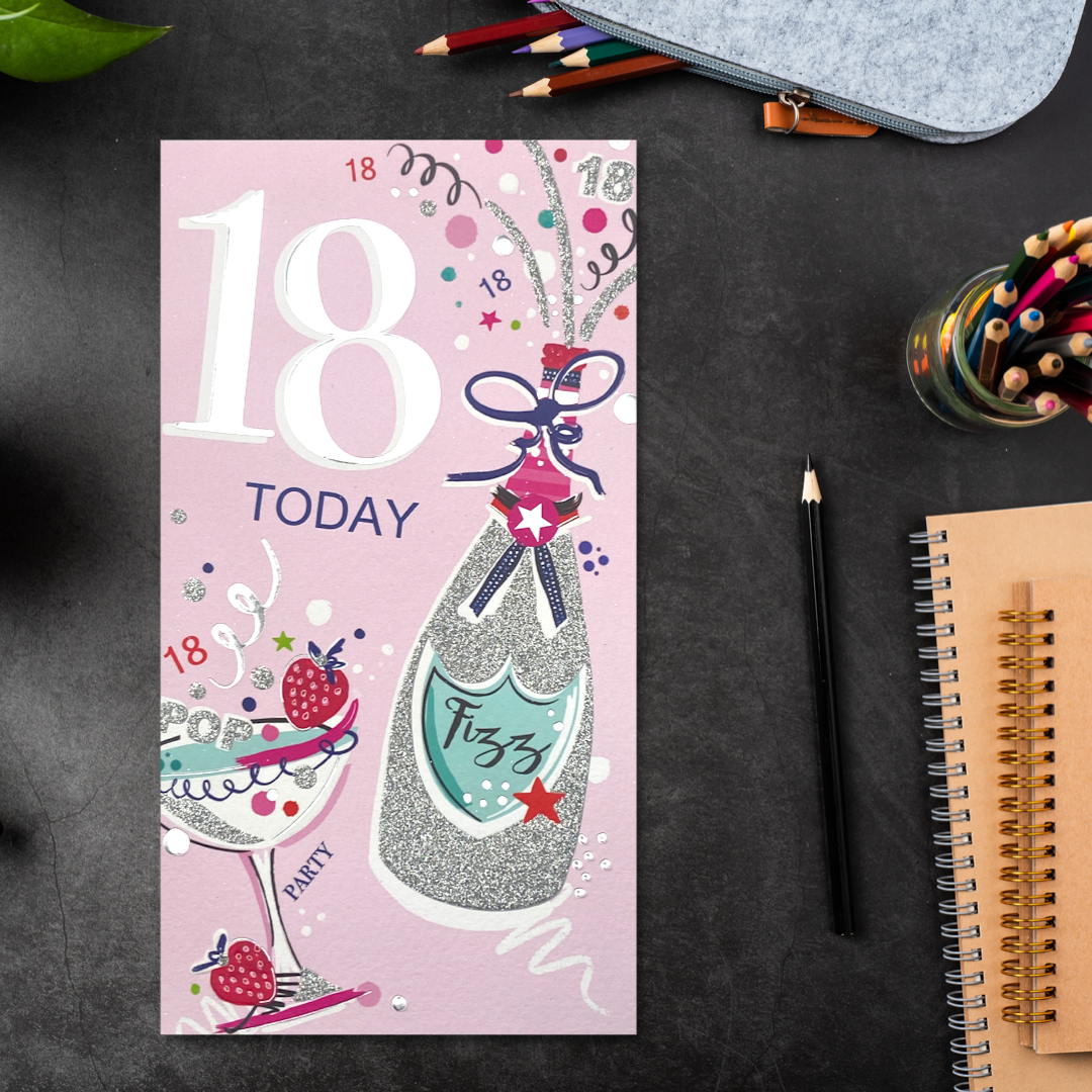 18th Birthday Card - Signature Fizz & Sparkle