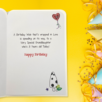 Granddaughter 3rd Birthday Card - Twingles Fairy
