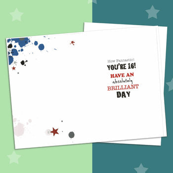 Grandson 16th Birthday Card - Graffix Pizza & Chips