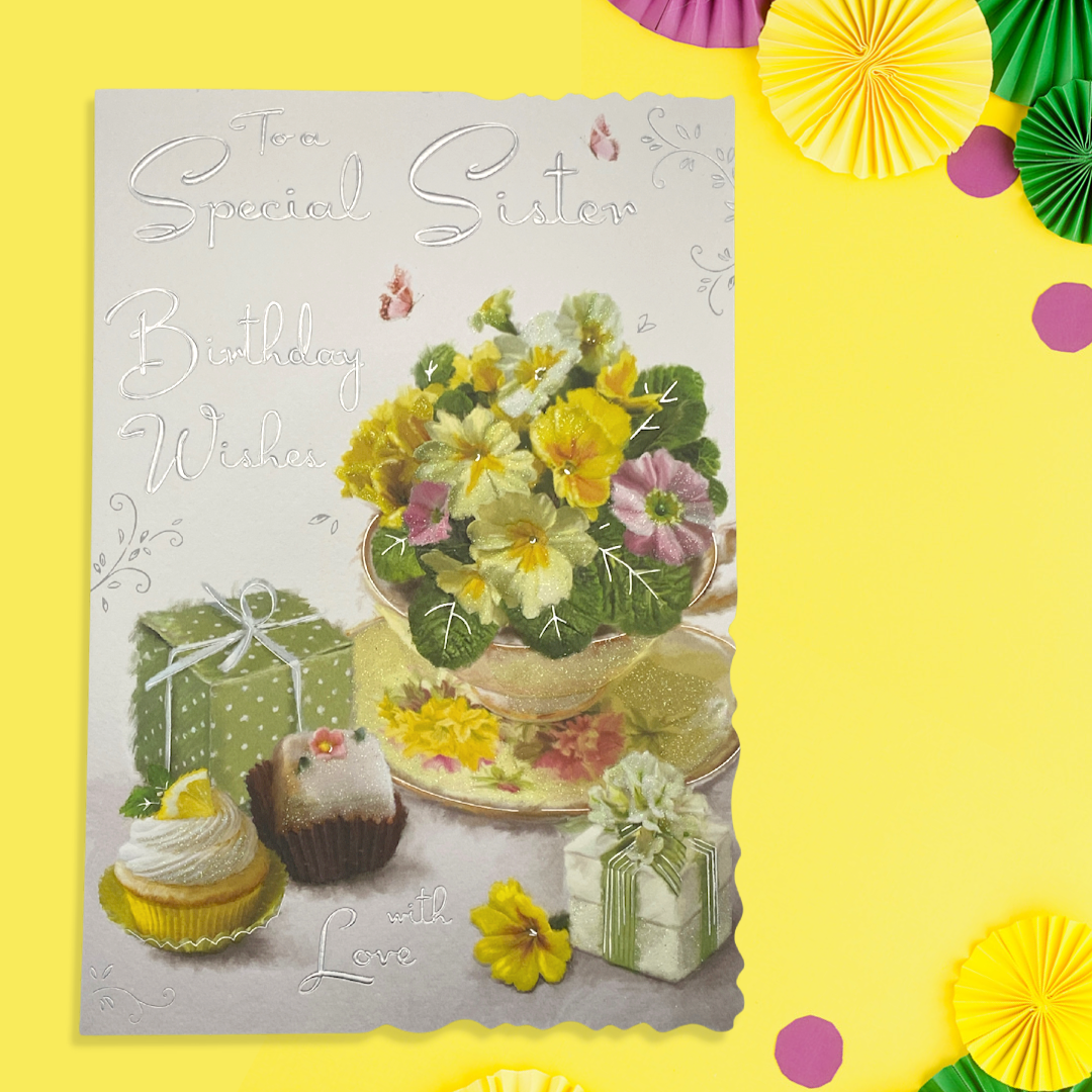 Sister Birthday Card - Velvet Tea & Cakes