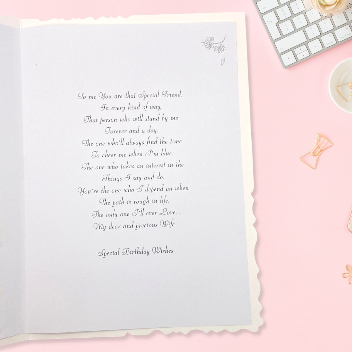 Wife Birthday Card - Velvet Sparkle Large