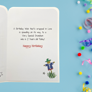 Grandson 2nd Birthday Card - Twingles Tractor